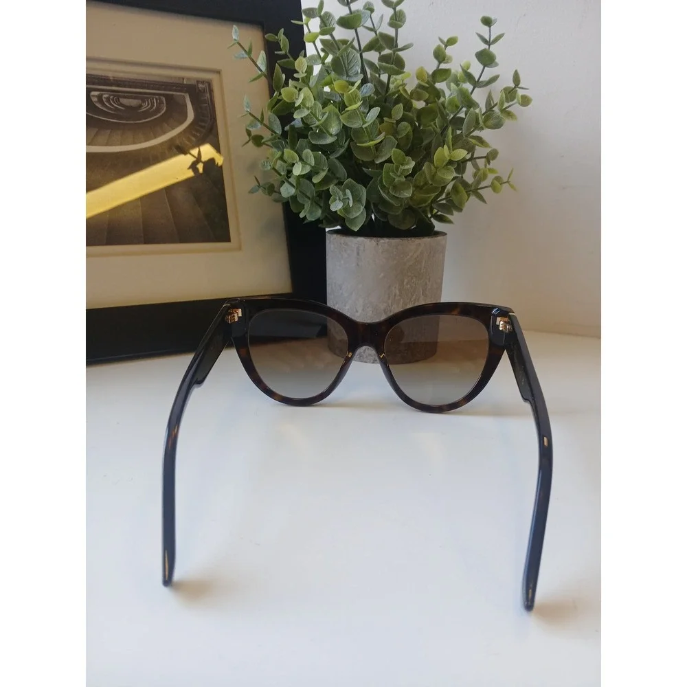 Gucci Tortoiseshell Cat Eye Sunglasses with Gold Accents